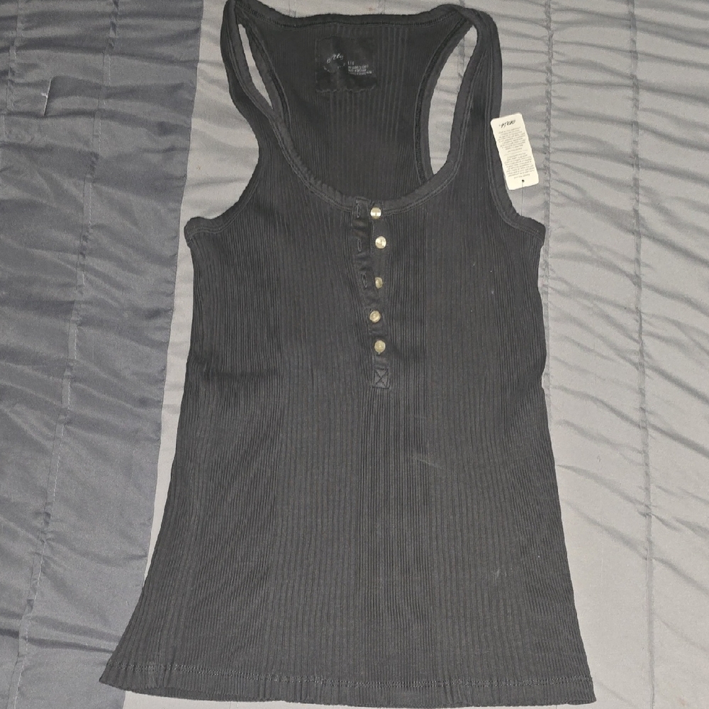 Aerie Gray Henley Tank - Large - NWT